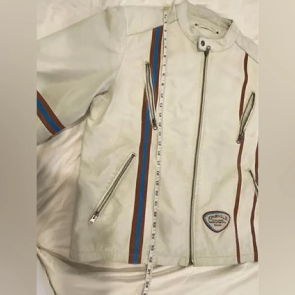 Angelo Litrico beige genuine leather jacket – motorcycle/racing style – XL - Picture 5 of 6